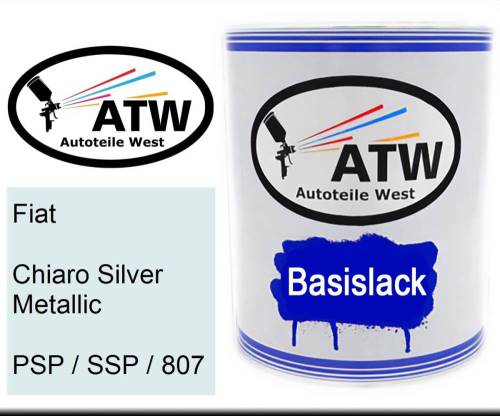 Fiat, Chiaro Silver Metallic, PSP / SSP / 807: 1L Lackdose, von ATW Autoteile West.